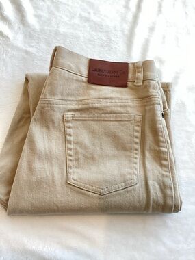 Ralph Lauren Lauren Jeans High-Rise Straight-Leg Jeans Tan Size 12 Like-New